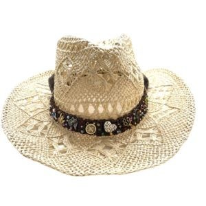 Sombrero Country flex color paja con cafe