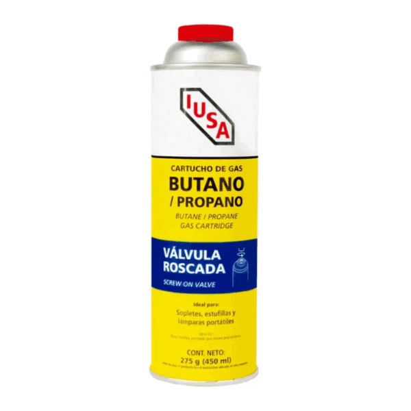Cartucho de Gas Butano/Propano con Válvula Roscada 275g IUSA 616103