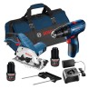 Kit Rotomartillo Inalámbrico GSB 120-LI de 3/8? 12V + Sierra Circular Inalámbrica GKS 12V-26 de 85mm 12V + Kit 2 Baterías 12V y 