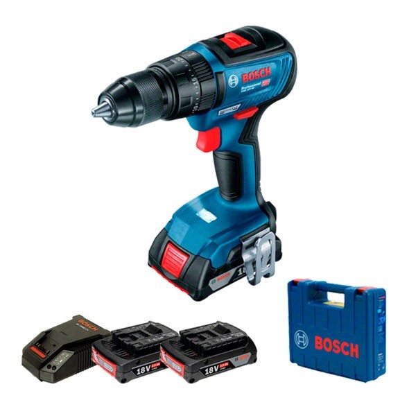 Rotomartillo inalámbrico de 1/2? 18V Heavy Duty Brushless en Maletín (2 baterías 18V de 2.0 Ah+1 cargador GAL 18V-20) Bosch GSB 
