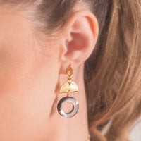 Aretes medio circulo con Aro Abulon