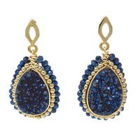 aretes druzy enmarcado