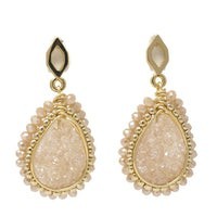 aretes druzy enmarcado