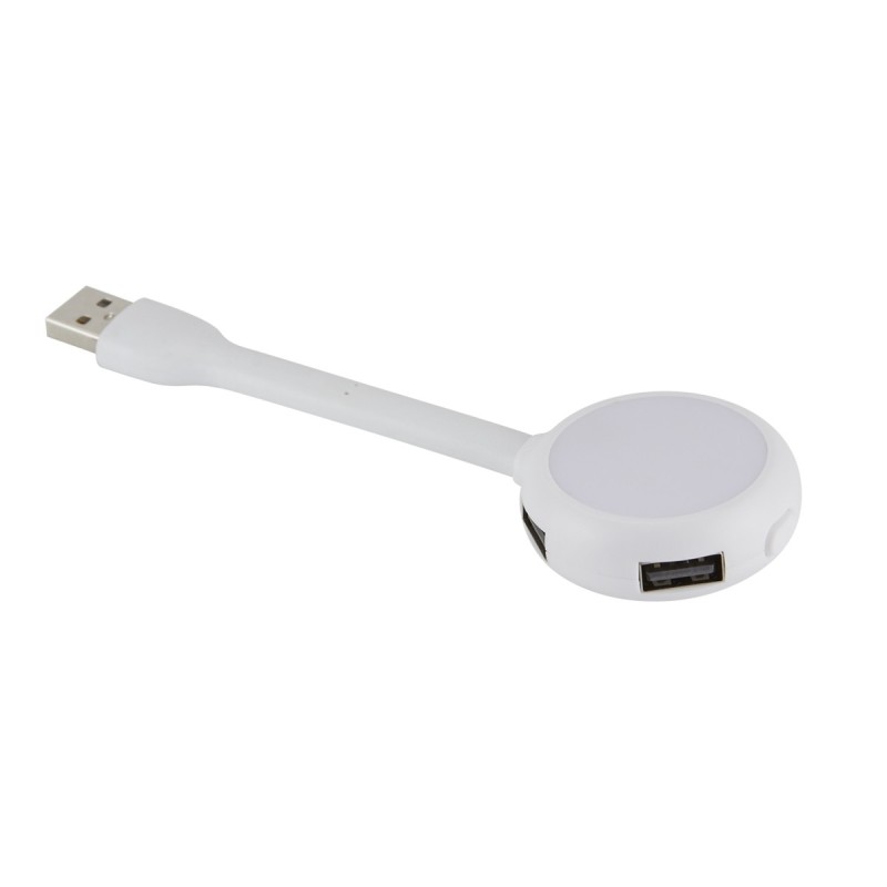 PUBLIGRAFIK DEL SURESTE: CONCENTRADOR DE PUERTOS USB HEZE Concentrador con luz de 4 puertos USB 2.0. Incluye botón para encender