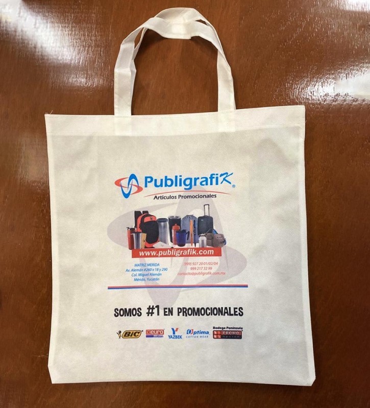 PUBLIGRAFIK DEL SURESTE: BOLSA TOULOUSE CON SUBLIMADO TAMAÑO CARTA 1 CARA (Bolsa sin fuelle.)