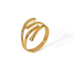 Anillo Dorado Ajustable Acero Inoxidable  C619