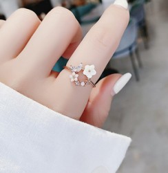 Anillo Bouquet Ajustable Chapa de Oro C668