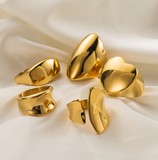 Anillo Chunky Dorado Acero Inox