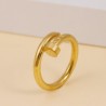 Anillo Clavo Dorado Acero Inox