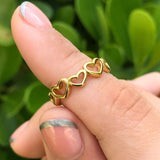 Anillo Corazones Acero Inox 1V1
