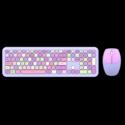 Kit Teclado y Mouse Acteck Creator Chic Colors MK475 Inalámbrico 2xBaterías AAA Incluidas Color Morado