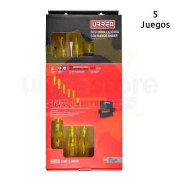 9601B Juego de destornilladores con mango ámbar...