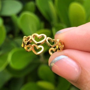 Anillo Corazones Acero Inox 1V1
