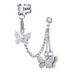 Arete Clip de Oreja Mariposa Plateda C662