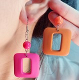 Aretes Acrilico Rojo 2P4