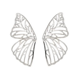 Aretes Alas Plateadas Mariposa  2M7