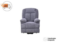 Sillón Reclinable Ixia Eléctrico De Tela Con Elevador, Masajeador Y Calefacción Color Gris