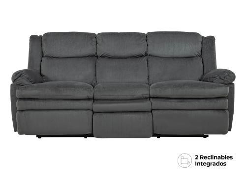 Sofá Reclinable Baden De Tela Color Gris