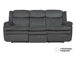 Sofá Reclinable Baden De Tela Color Gris