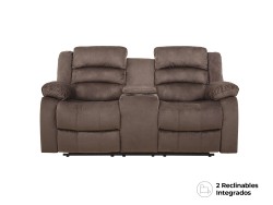Love Seat Reclinable Lubeck De Tela Color Chocolate