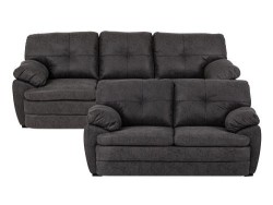 Sala Kristen Sofá Y Love Seat De Tela Color Gris