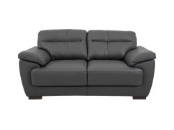 Love Seat Baldi De Piel Color Gris