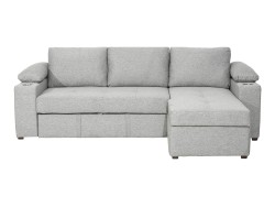 Sala Esquinera Kalesy De Tela Con Cama Color Gris