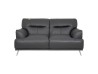 Love Seat Bend De Piel Italiana Color Gris