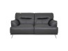 Love Seat Bend De Piel Italiana Color Gris