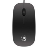 Mouse Manhattan Económico Óptico Silueta USB 1000 ppp Color Negro