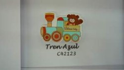 FIGURA MAD TREN AZUL C/20