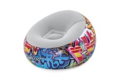 Sillon inflable individual decorado grafiti 1.12m x 1.12m x 66cm