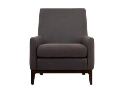 Sillón Individual Rozel De Tela Color Gris Charcoal