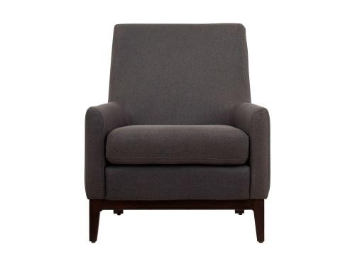 Sillón Individual Rozel De Tela Color Gris Charcoal