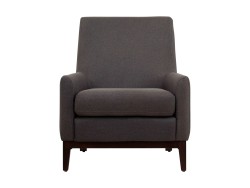 Sillón Individual Rozel De Tela Color Gris Charcoal