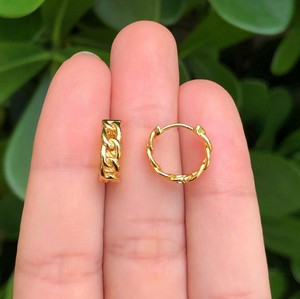 Aretes Arracada Eslabones Chapa de Oro Az106