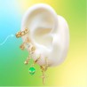 Aretes Arracada Eslabones Chapa de Oro Az106