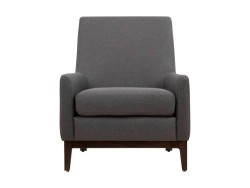 Sillón Individual Rozel De Tela Color Gris