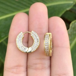 Aretes Aro Elegante Chapa de Oro  C684