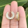 Aretes Aro Elegante Chapa de Oro C684