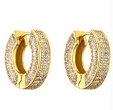 Aretes Aro Elegante Chapa de Oro C684