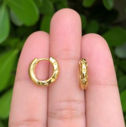 Aretes Arracada Estrella Chapa Dorada Az401