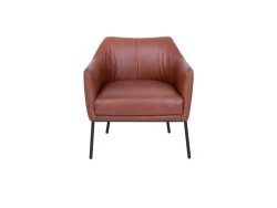 Sillón Individual Alya De Piel Color Caramelo