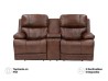 Love Seat Reclinable Kenaston Con Consola Eléctrico De Piel Color Café Marca Palliser
