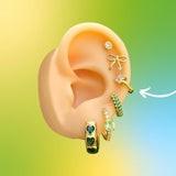 Aretes Arracada Flor Chapa de Oro Az206