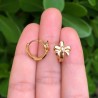 Aretes Arracada Lazo Chapa de Oro Az161