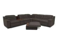 Sala Reclinable Lotus Con Consola De Piel Marca Palliser