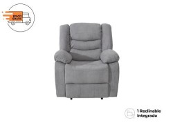 Sillón Reclinable Milán Eléctrico De Tela Color Gris
