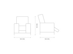 Sillón Reclinable Milán Eléctrico De Tela Color Taupe