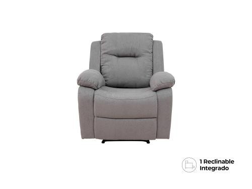 Sillón Reclinable Cloe Eléctrico De Tela Color Gris